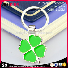 Promotion metal green enamel shamrock keychains